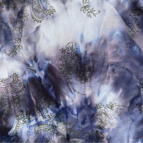 Vintage 90s Y2K 2000s Blue Paisley Print V Neck Sleeveless Top Large - Picture 4 of 4